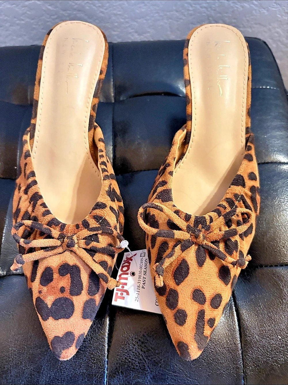 Nicole Miller Leopard Print Pointed-Toe Mules US 6.5 NWT